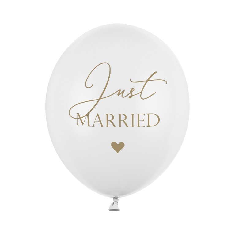 12" PACK Svatba Just Married 6 ks                    