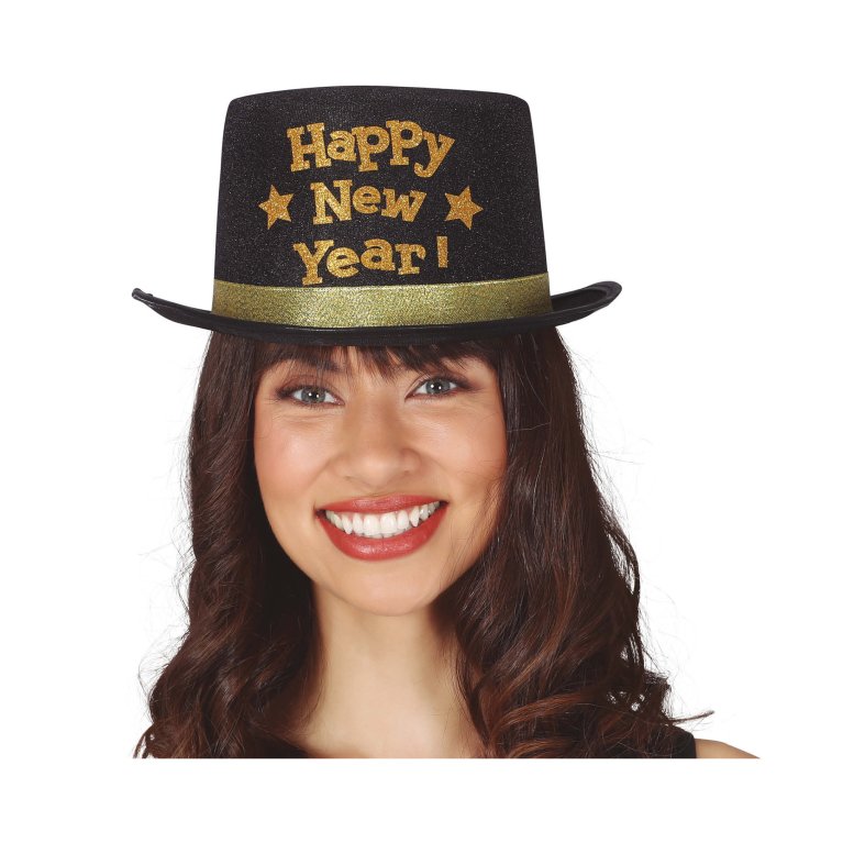 Čierny klobúk Happy New Year                    