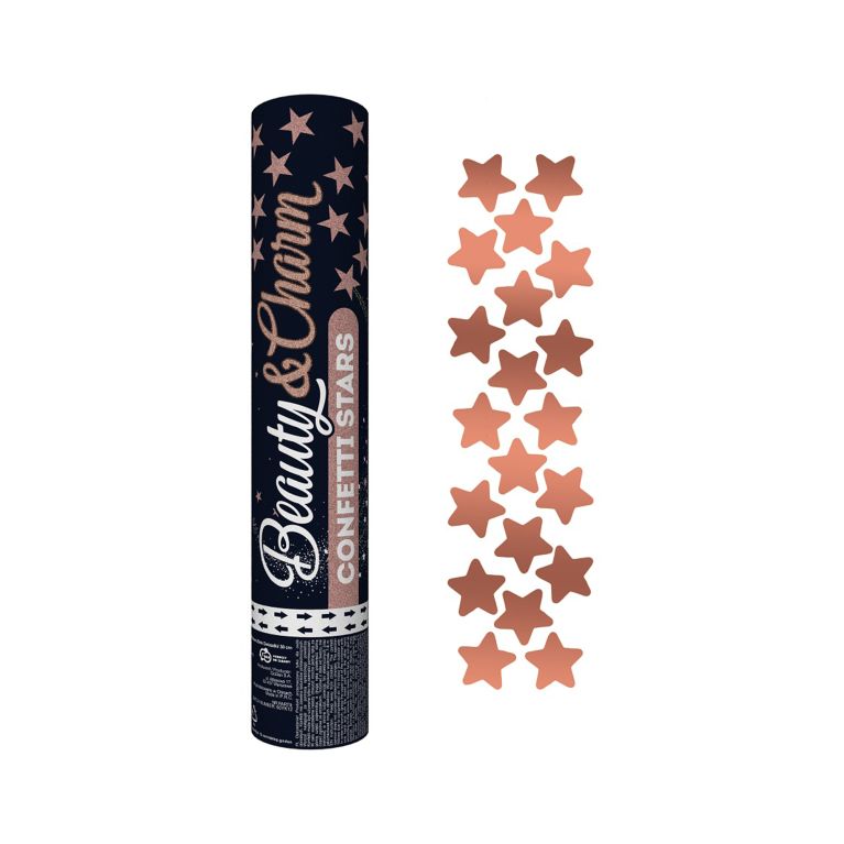 Konfety vystreľovacie 30 cm rosegold hviezdy                    