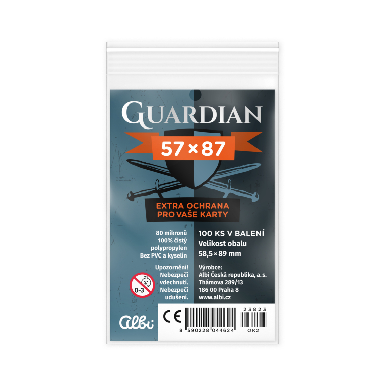 Obaly na karty Guardian pre karty 57 × 87 mm - 100 ks                    