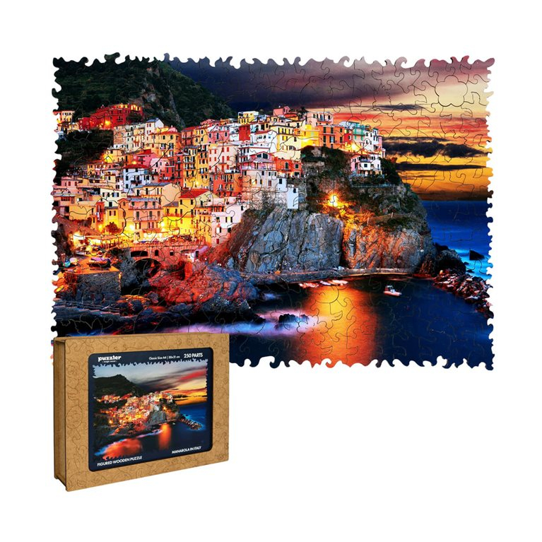 Drevené puzzle - Manarola v Taliansku                    