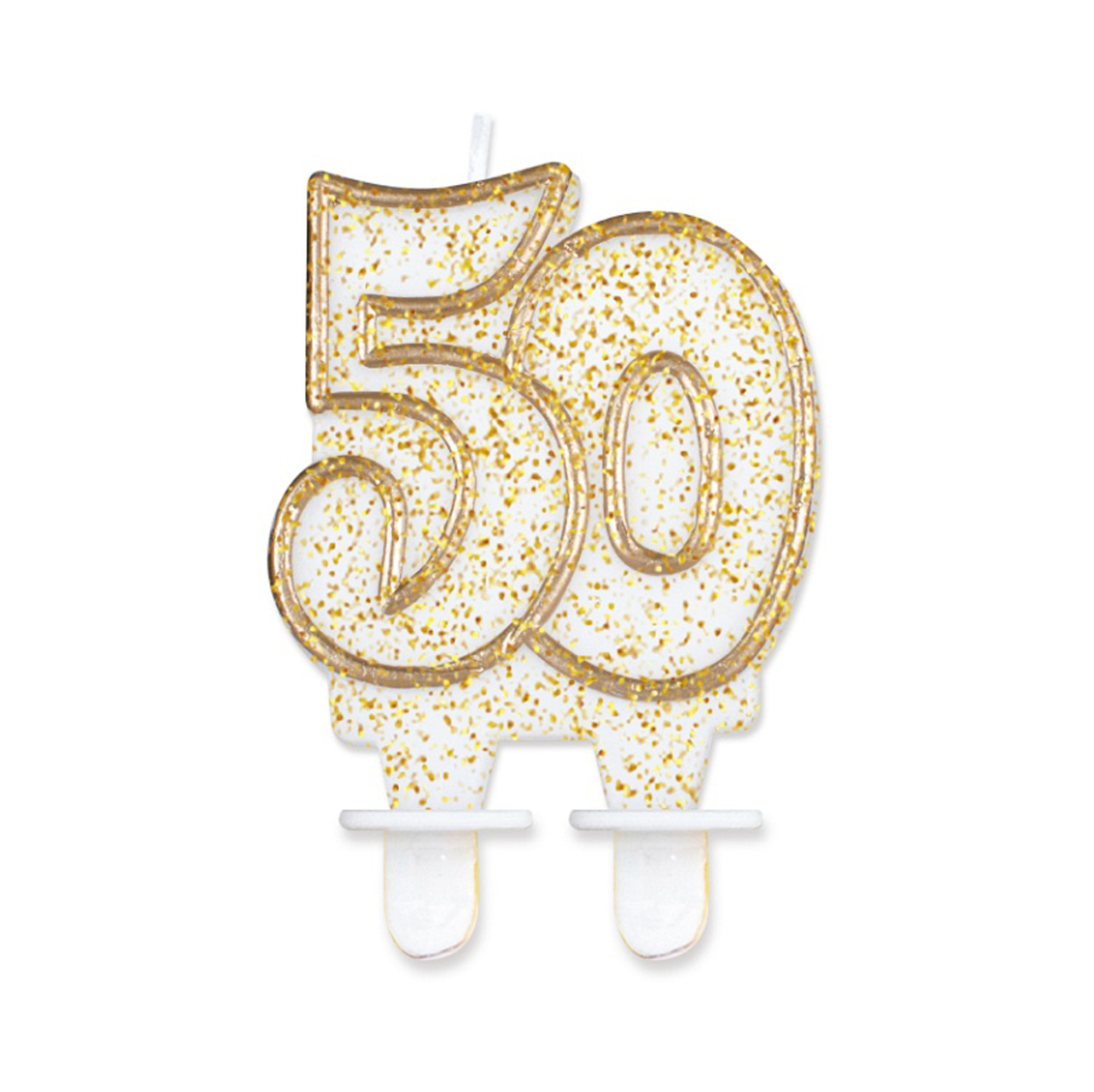E-shop Tortová sviečka zlato-biela číslo 50